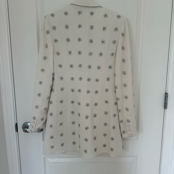 Jay Godfrey Ace Embellished Tuxedo Mini Dress Bridal White Size 2 - Picture 6 of 8